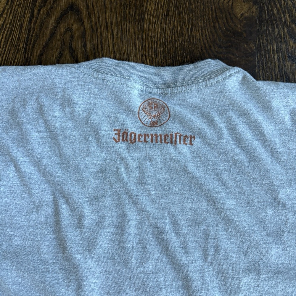 Vintage Jagermeister Shirt Mens XL Gray Shot Dept Promo Graphic Tee Beer Alcohol - Picture 7 of 9